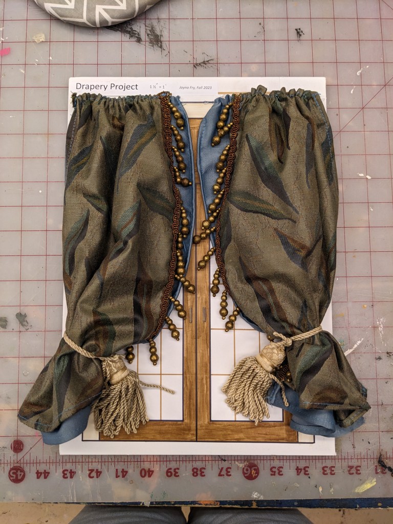 Sample drapery project, includes calculations for yardage and price